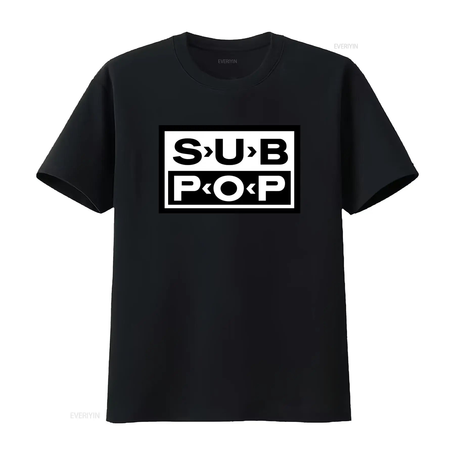 Vintage Fashion Logo - Camiseta Sub Pop com Logo Preto