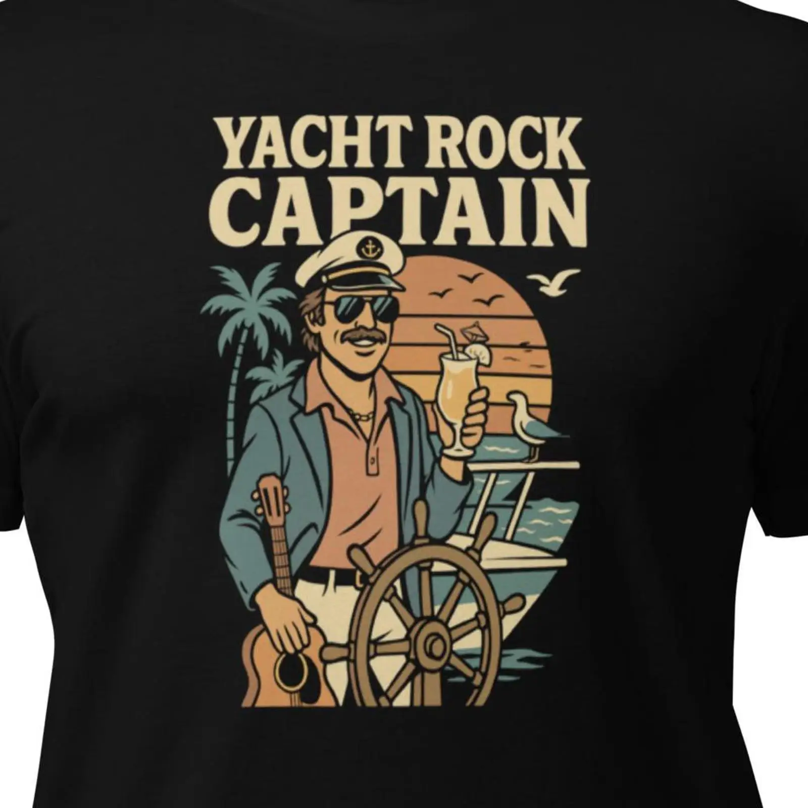 Vintage Yacht Fashion - Camiseta Yacht Rock Captain Retrô Anos