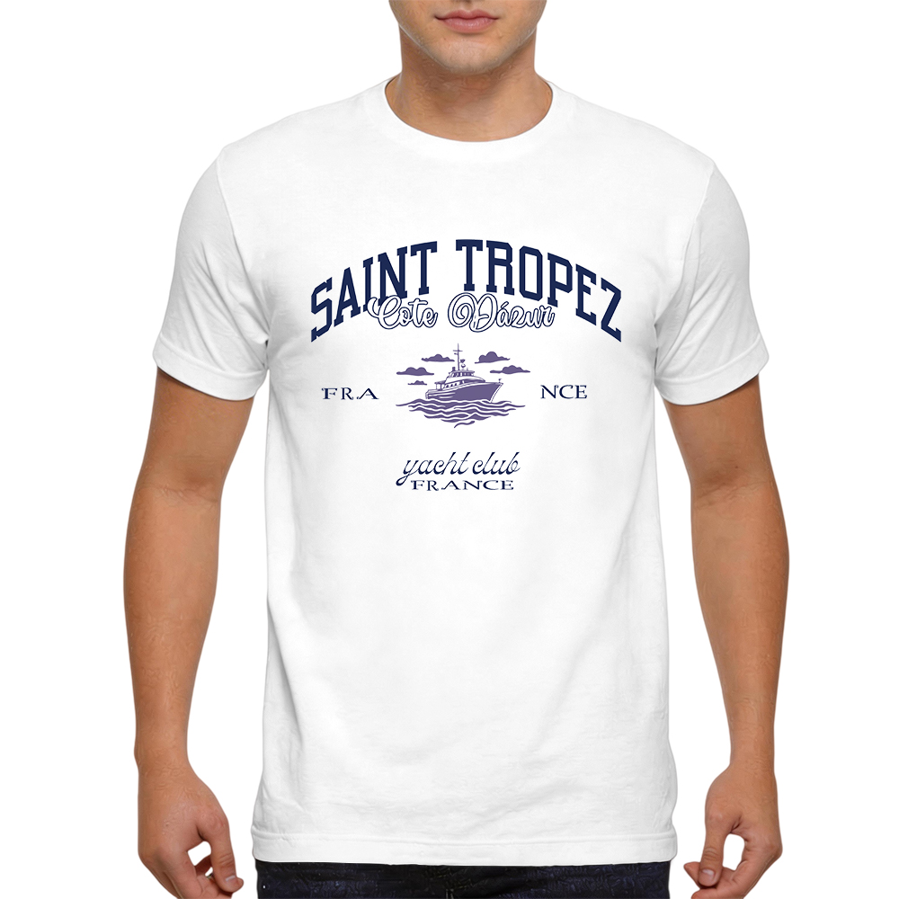 Vintage Yacht Fashion - Camiseta masculina 100% algodão, modelo Saint