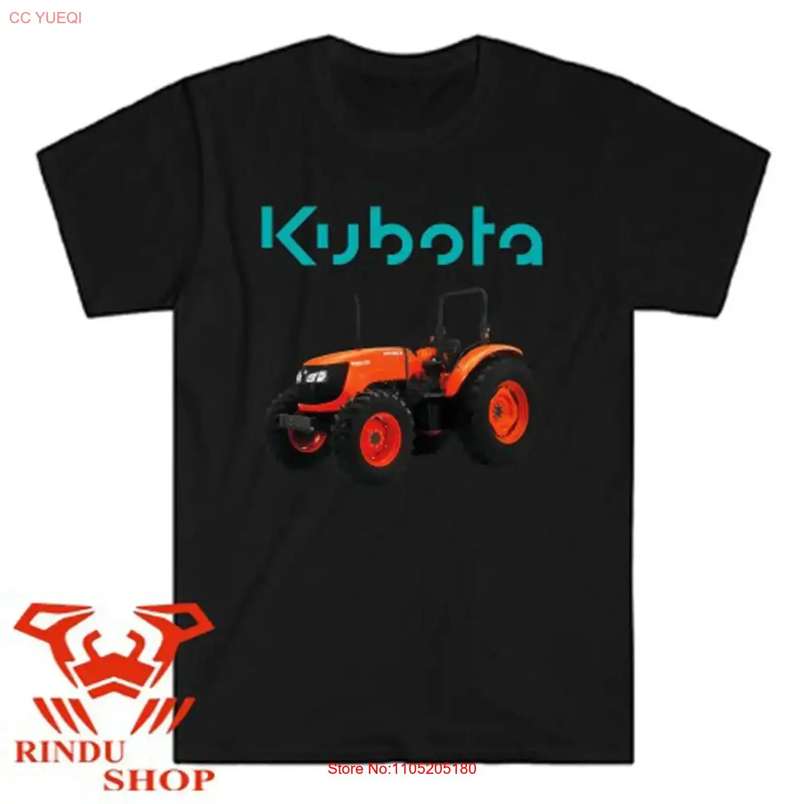 Vintage Fashion Logo - Kubota Tractor Farm Logo Camiseta preta