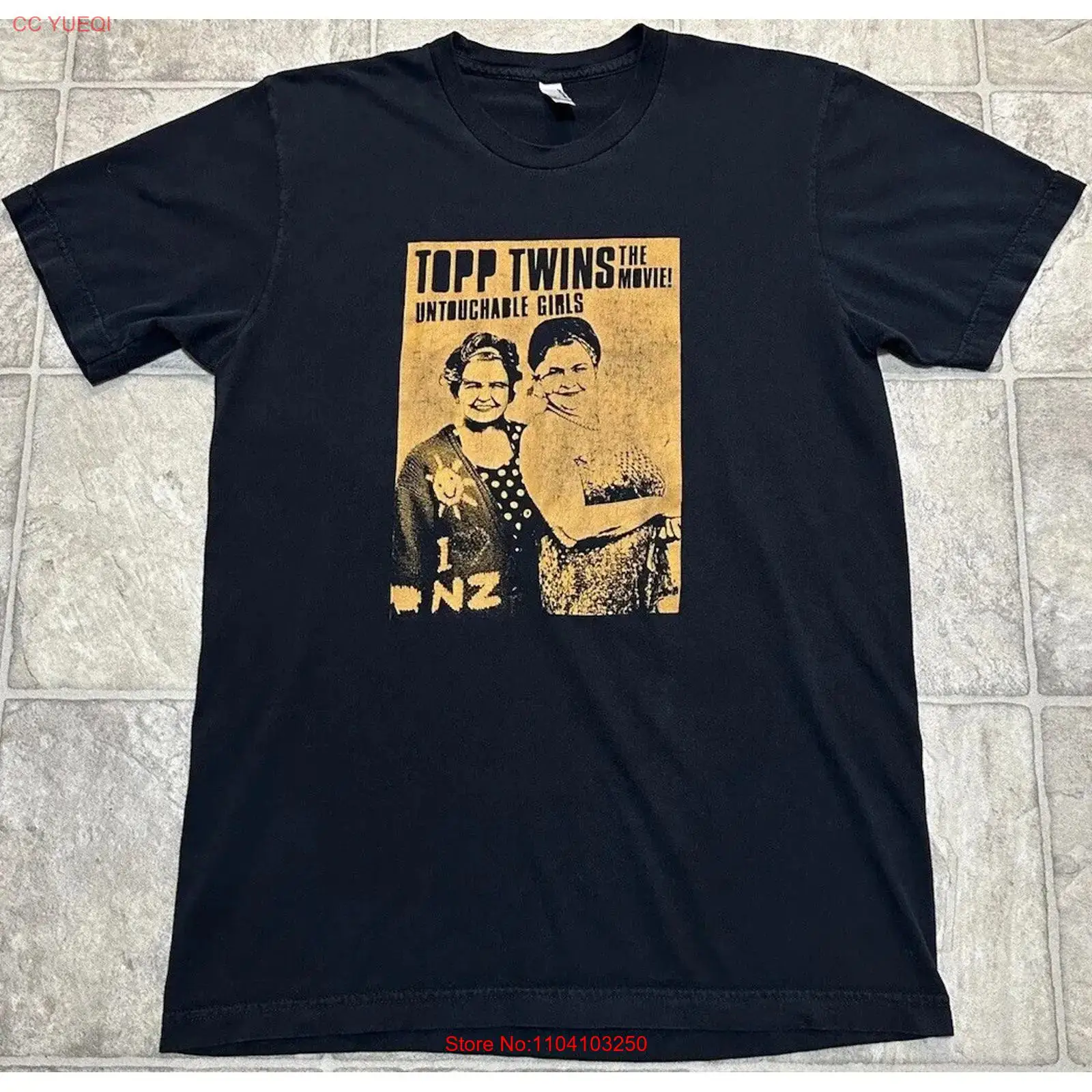 Vintage Fashion Nz - Camiseta Topp Twins do filme, preta,