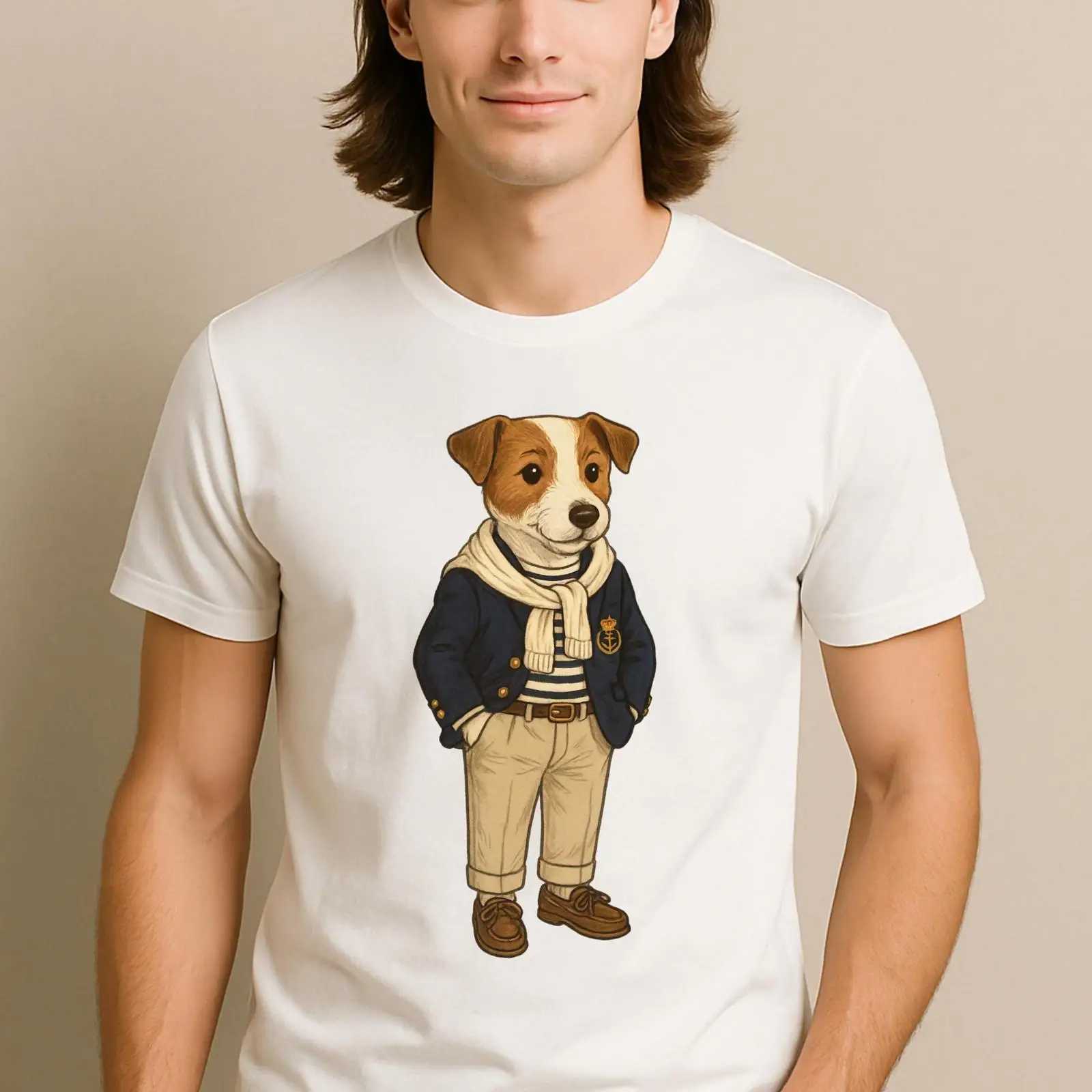 Vintage Yacht Fashion - Camiseta Preppy Jack Russell Terrier Yacht