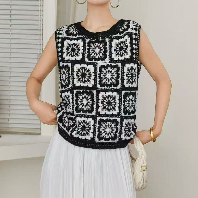 Crochet Top Boho - Blusa de Crochê Granny Square Sem