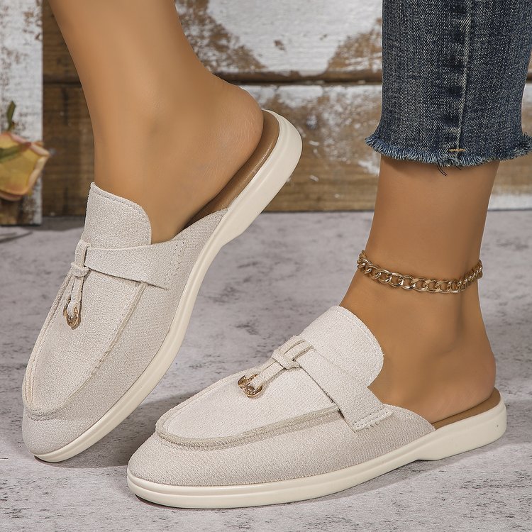 Vintage Old Fashion - Mules Vintage com Franjas para Mulheres,