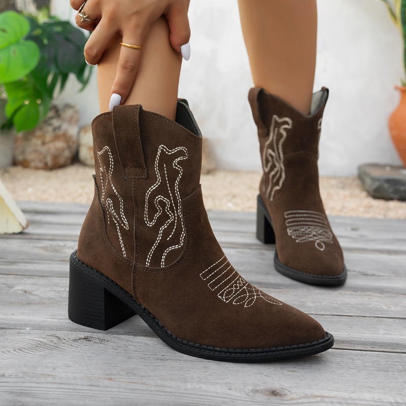 Botas Femininas de Cano Médio  - Vintage Fashion Trends avaliação e preço