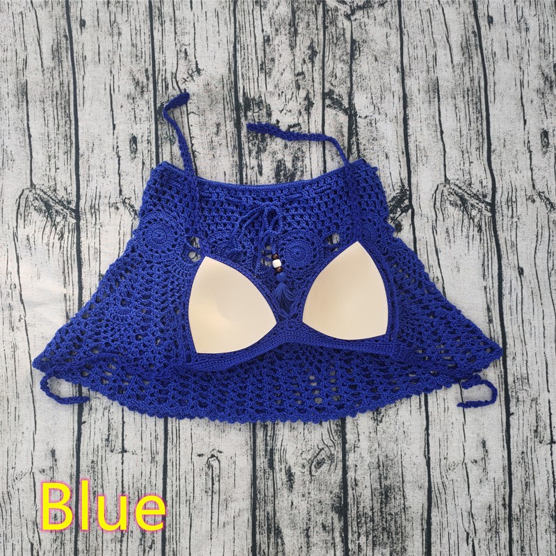 Conjunto de biquíni de praia s - Crochet Top Boho avaliação e preço