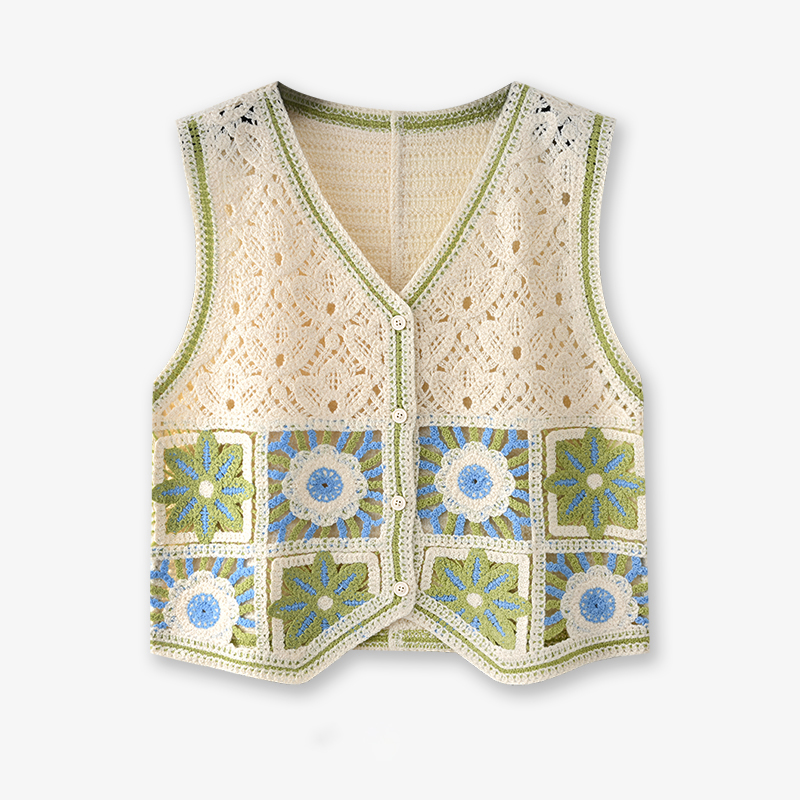 Vovó quadrado crochê colete mu - Crochet Top Boho avaliação e preço
