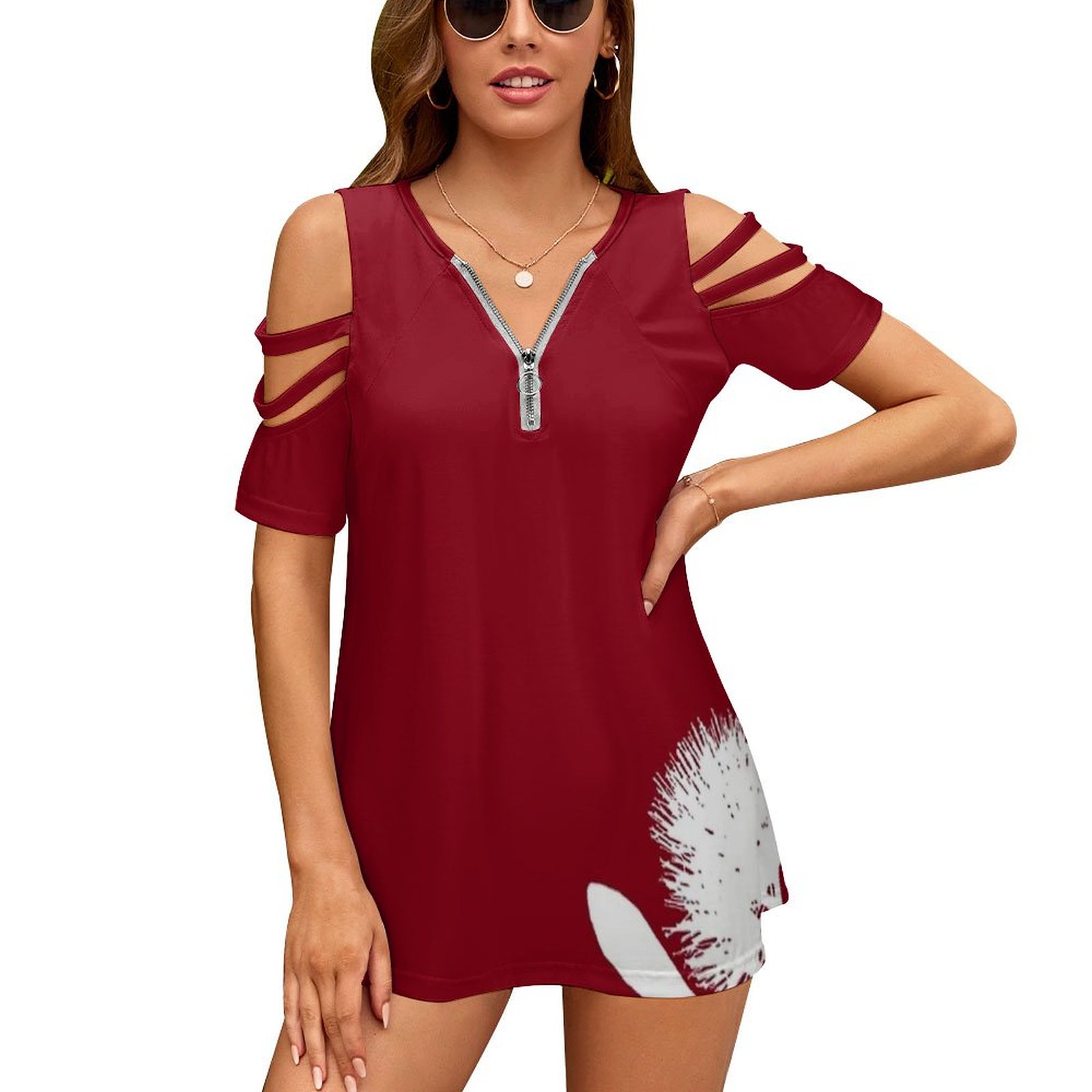 Pohutukawa-branco sobre vermel - Vintage Fashion Nz avaliação e preço