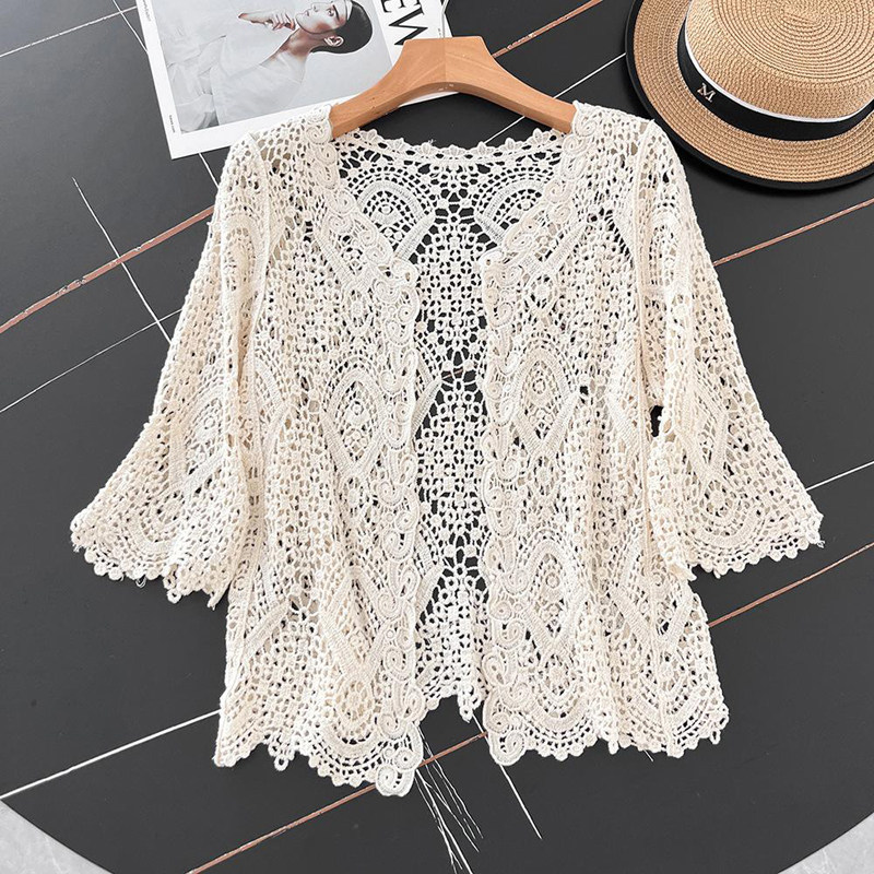 Cardigã de Crochê Aberto na Fr - Crochet Top Boho avaliação e preço
