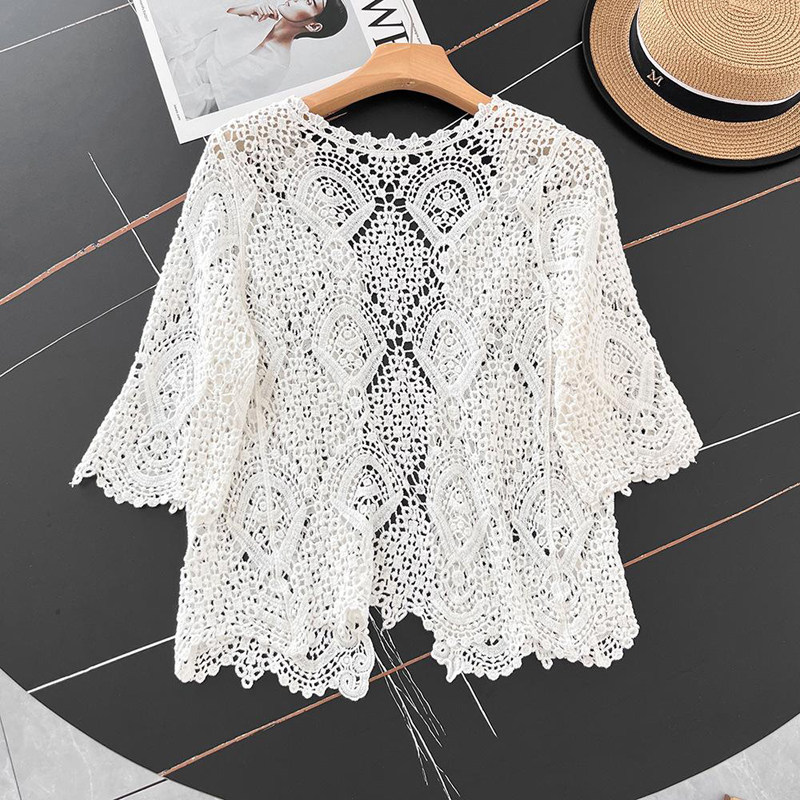 Cardigã de Crochê Aberto na Fr - Crochet Top Boho avaliação e preço
