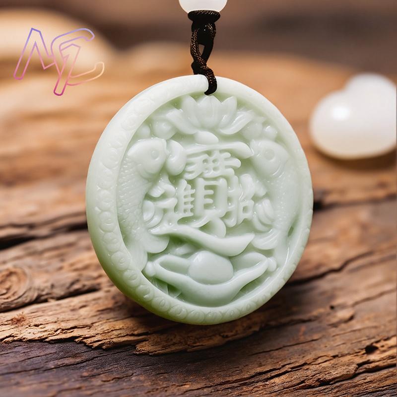 Verde real jade carpa peixe pi - Vintage Fashion Designer avaliação e preço