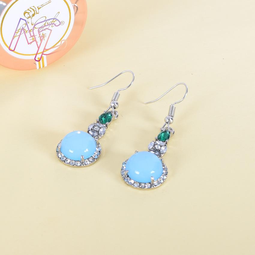 Azul natural jade brincos vint - Vintage Fashion Designer avaliação e preço