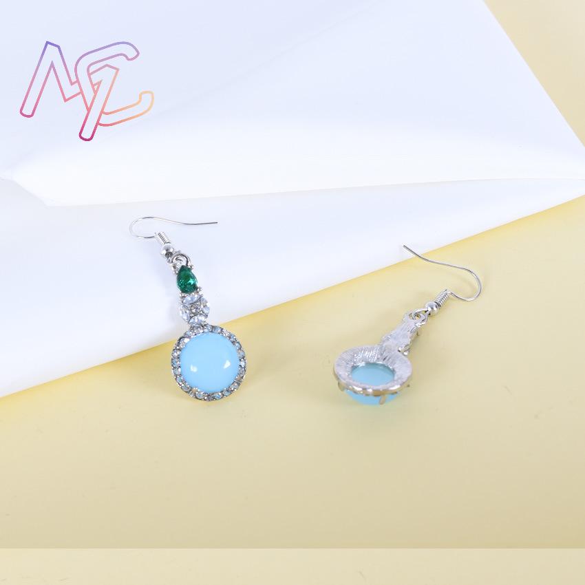 Azul natural jade brincos vint - Vintage Fashion Designer avaliação e preço