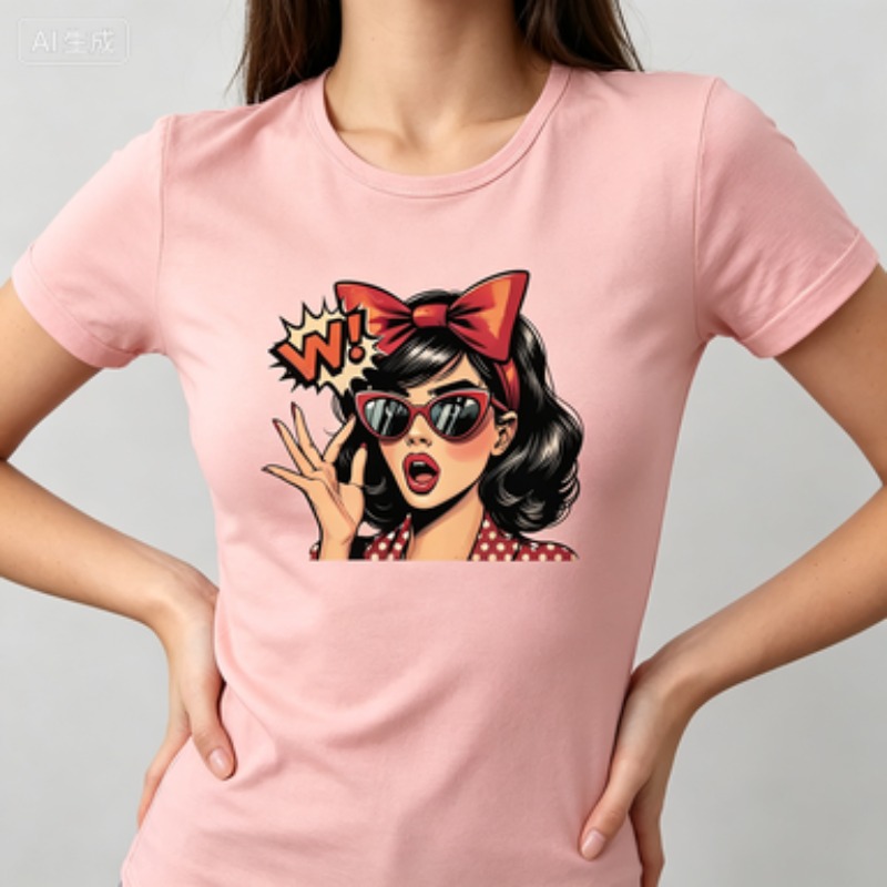 Camiseta feminina de algodão,  - Vintage Fashion Pop Up avaliação e preço