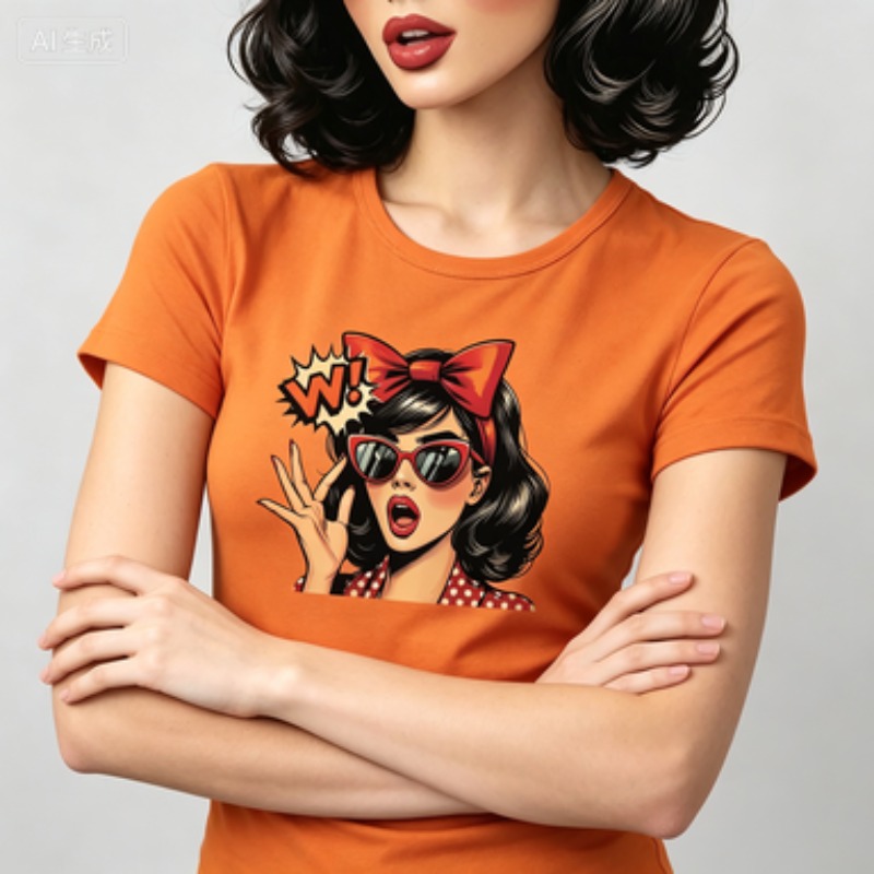 Camiseta feminina de algodão,  - Vintage Fashion Pop Up avaliação e preço