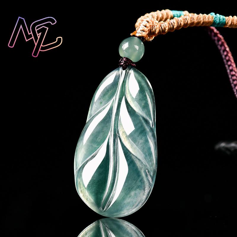 Myanmar jadeite folha pingente - Vintage Fashion Designer avaliação e preço