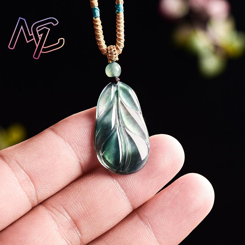 Myanmar jadeite folha pingente - Vintage Fashion Designer avaliação e preço
