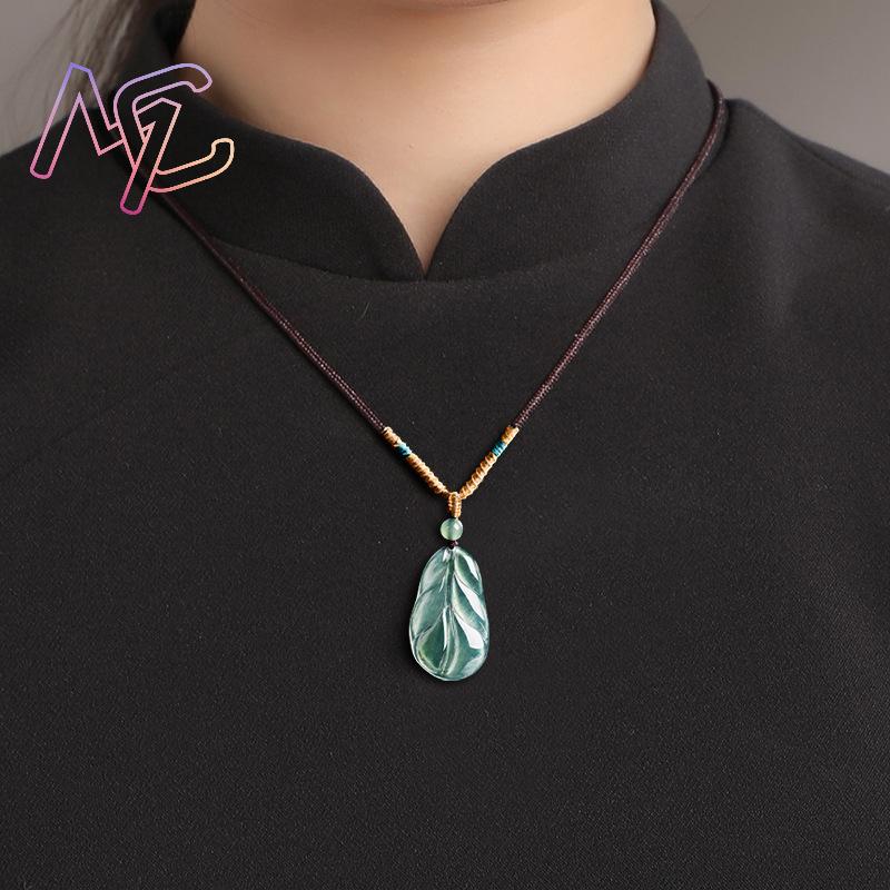 Myanmar jadeite folha pingente - Vintage Fashion Designer avaliação e preço